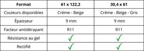 caracteristiques carreaux effet pierre ligne colosseo plus